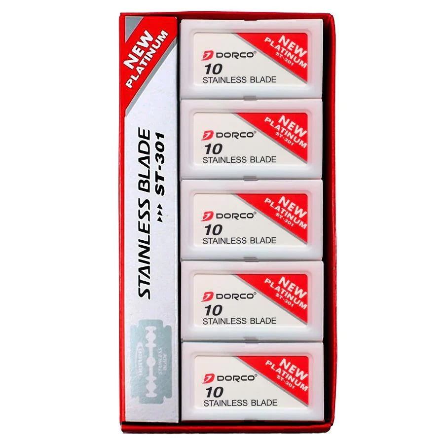 Dorco Self dispensing, platinum stainless double edge blades (100 count)